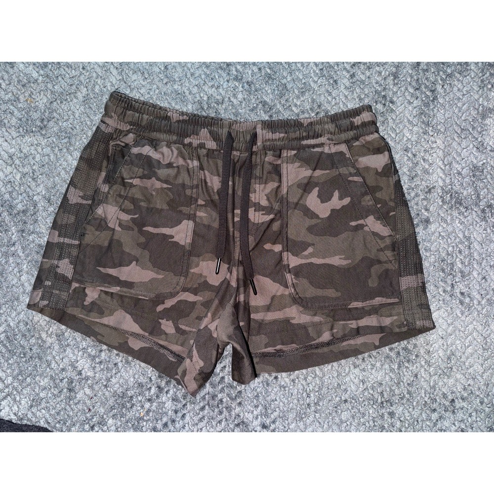 Athleta Women's Camo Farallon Short Drawstring Stretch Side Pockets Size 6